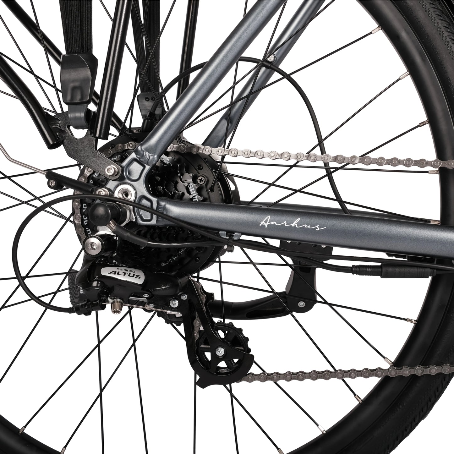 HYGEE AARHUS Urban Explorer Crossbar Electric Bike - Top Speed 15.5mph | 50mi Range | 250W Power - Graphite Grey