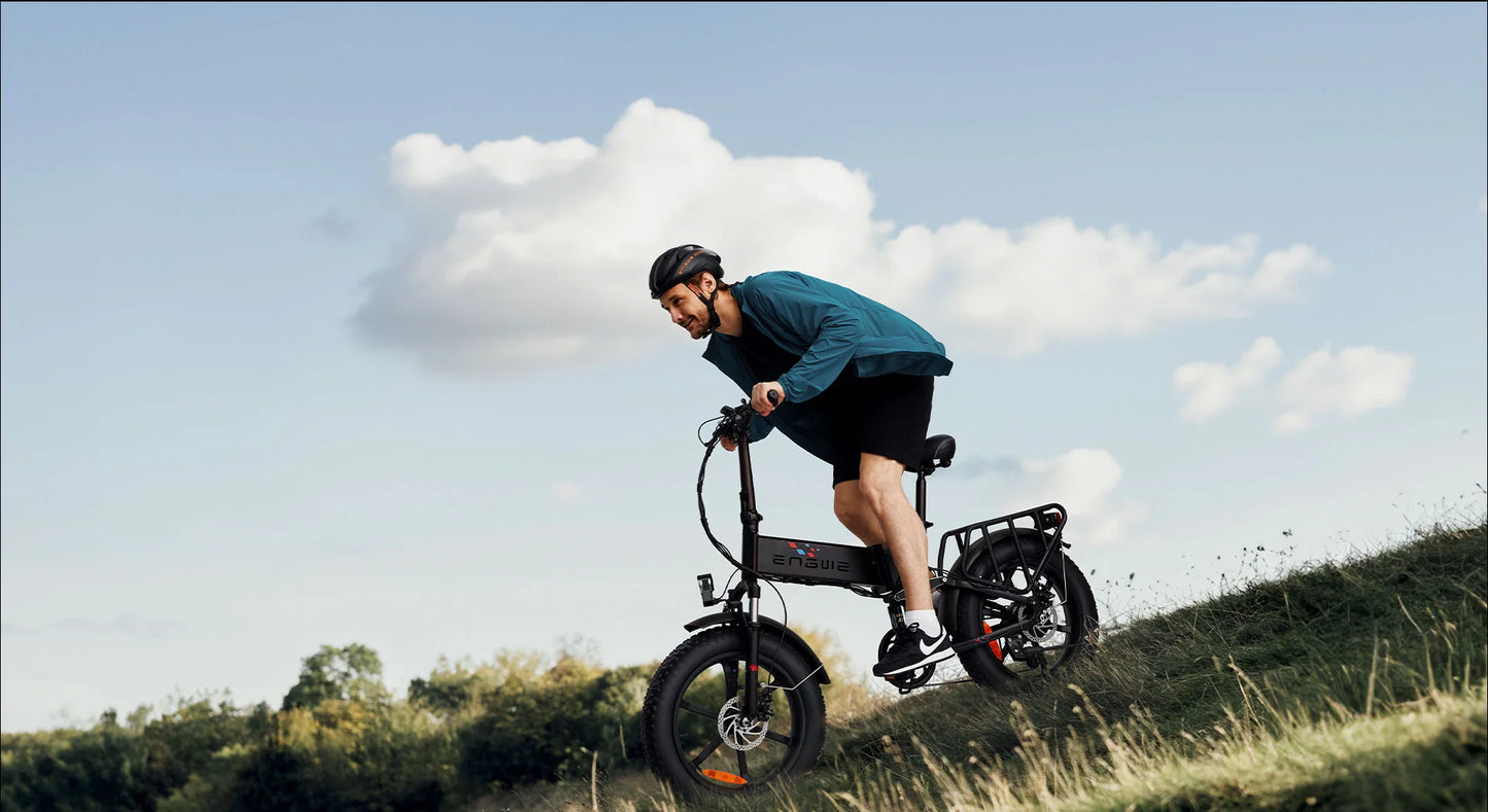 ENGWE ENGINE X Foldable Electric Bike Full Suspension - Top Speed 15.5mph | 62mi Range | 55Nm Torque | 250W Power