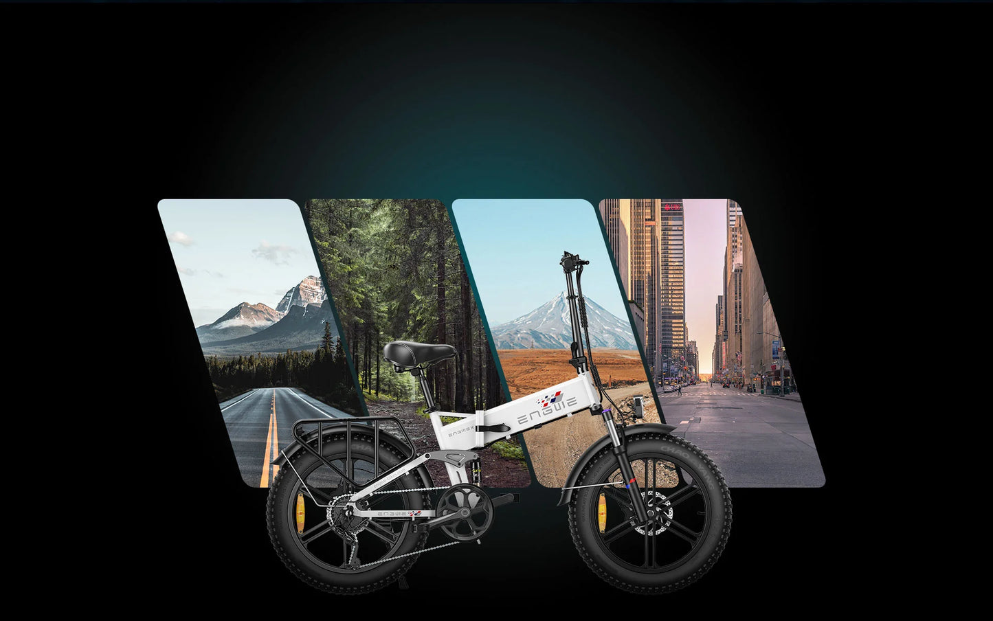 ENGWE ENGINE X Foldable Electric Bike Full Suspension - Top Speed 15.5mph | 62mi Range | 55Nm Torque | 250W Power