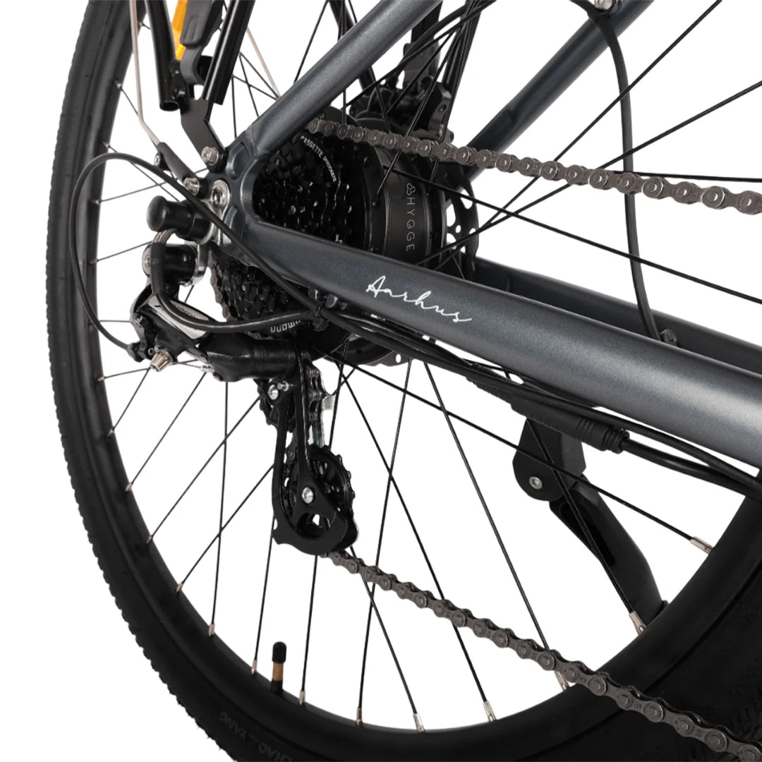 HYGEE AARHUS Urban Explorer Crossbar Electric Bike - Top Speed 15.5mph | 50mi Range | 250W Power - Graphite Grey