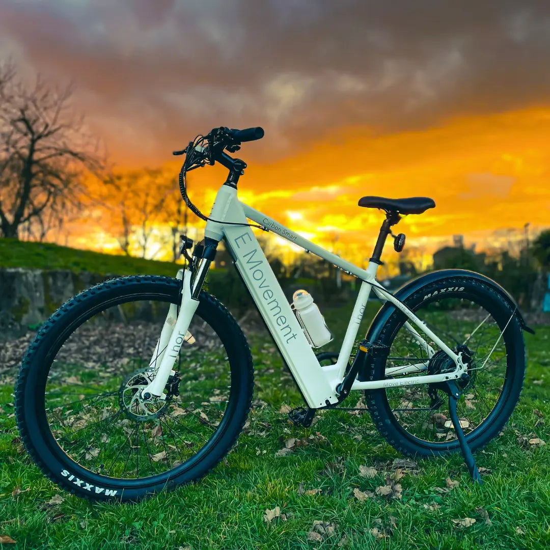 E-Movement electric bike riding on road and trail