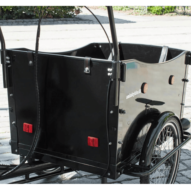 AMCargo Bikes Curve Dog Friendly Tadpole Electric Cargo Trike - Top Speed 15.5mph | 40mi Range | 250W Power - Black
