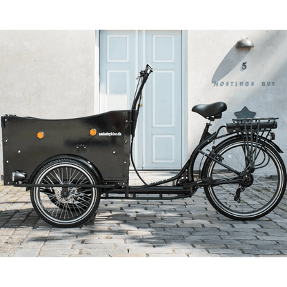 AMCargo Bikes Curve Dog Friendly Tadpole Electric Cargo Trike - Top Speed 15.5mph | 40mi Range | 250W Power - Black