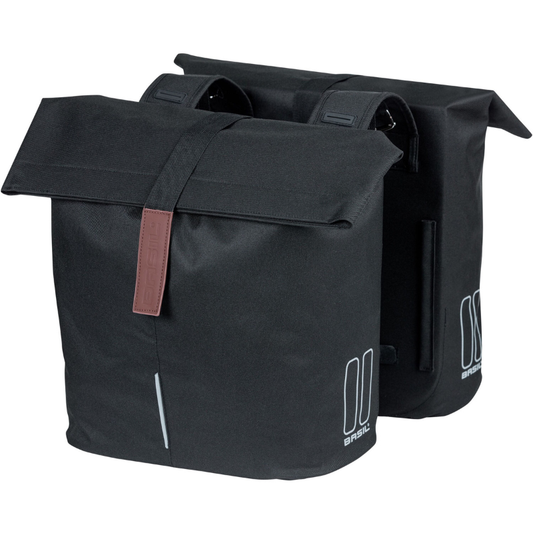 Basil City Double Pannier Bag 32L – Water-Repellent Urban Bike Bag for Commuting & Shopping