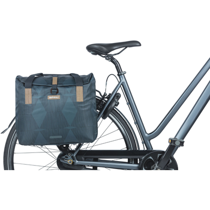 Basil Elegance Bicycle Shopper Bag 20-26L – Eco-Friendly Bike Shopping Bag with Hook-On System