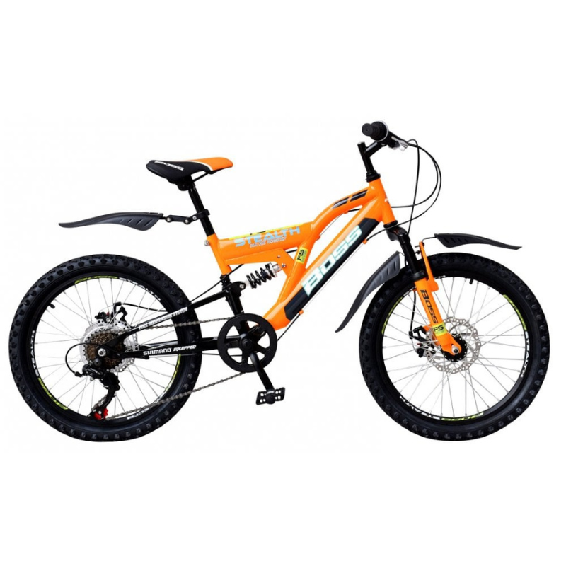 Boss Stealth 20” Mountain Bike – Kids/Junior Full Suspension MTB with Disc Brakes | UK