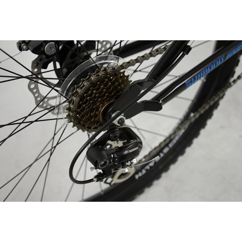 Boss Stealth 26” Mountain Bike Black/Blue – 21 Speed Full Suspension MTB with Disc Brakes | UK