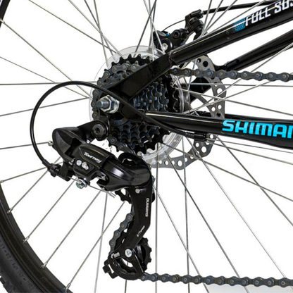 Boss Stealth 26” Mountain Bike Black/Blue – 21 Speed Full Suspension MTB with Disc Brakes | UK