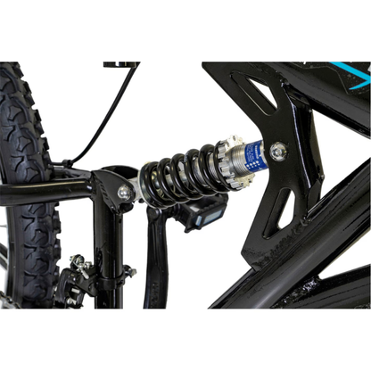 Boss Stealth 26” Mountain Bike Black/Blue – 21 Speed Full Suspension MTB with Disc Brakes | UK