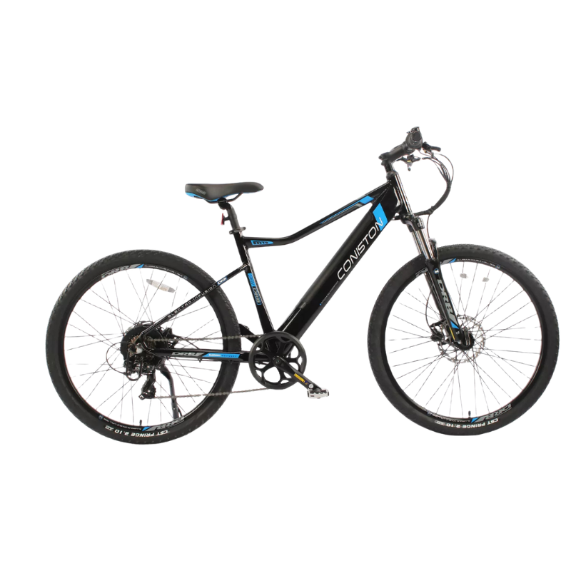 Black Dallingridge Coniston V3 bicycle with blue accents on a white background