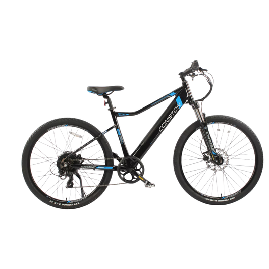 Black Dallingridge Coniston V3 bicycle with blue accents on a white background