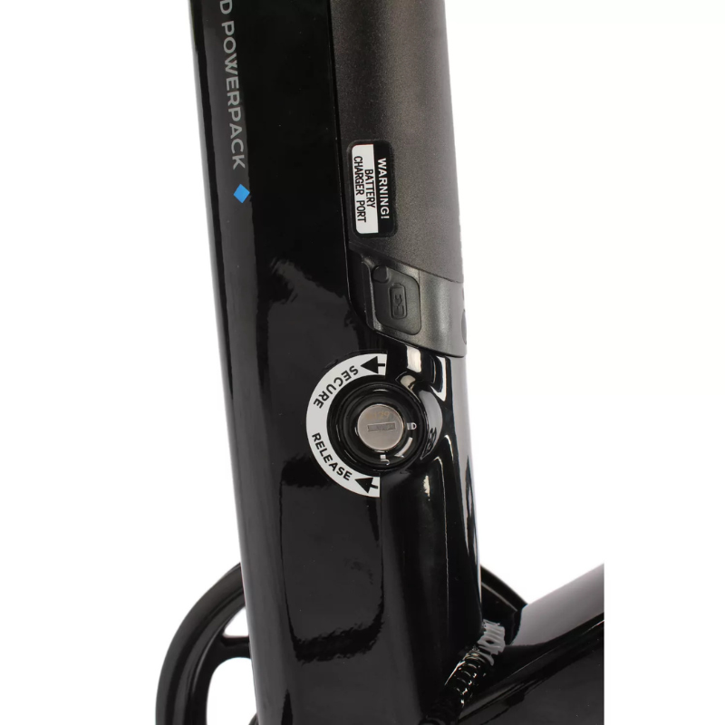 Close-up of Dalling idge Coniston V3 e-bike battery with control buttons on a white background