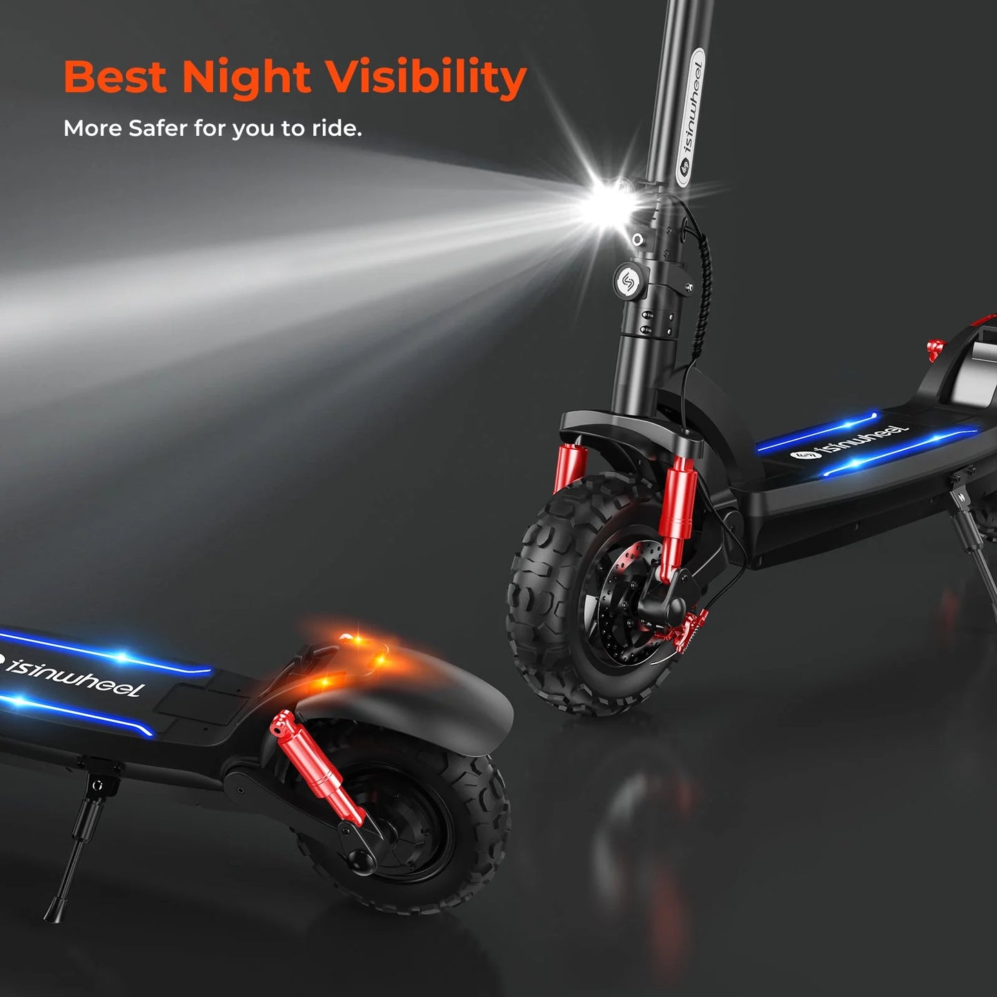 iSCOOTER GT2 Off Road Electric Scooter Top Speed 28mph 37mile Range 1200W