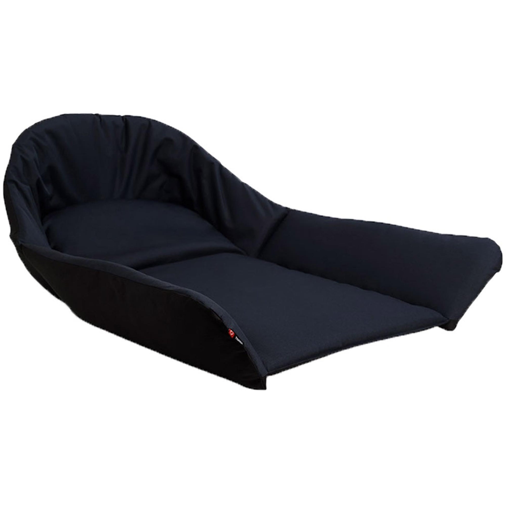  black dog bed seat cover on a white background