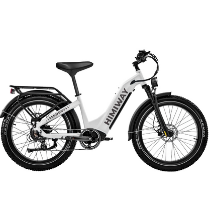HIMIWAY D5 ZEBRA Premium All-Terrain Fat Tyre E-Bike - 750W Power - 28mph Speed - 80mi Range - 20Ah Battery