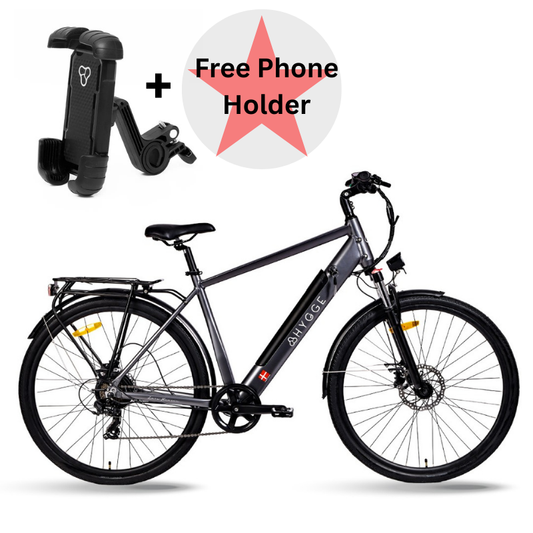 HYGEE AARHUS Urban Explorer Crossbar Electric Bike - Top Speed 15.5mph | 50mi Range | 250W Power - Graphite Grey