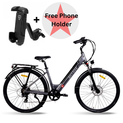 HYGEE AARHUS Step City Electric Bike - Top Speed 15.5mph | 50mi Range | 250W Power - Graphite Grey