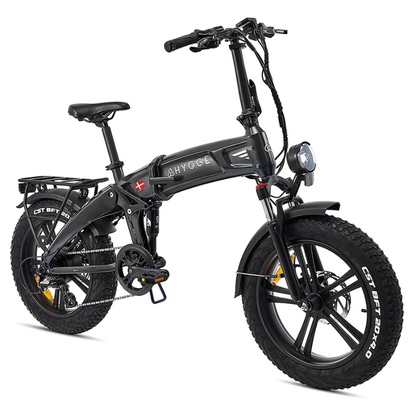 Hygge Sorø 250W Folding Fat Tyre Electric Bike – Full Suspension – Black