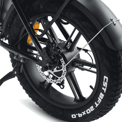 HYGGE Vester Foldable Fat Tyre All Terrain Electric Bike - Top Speed 15.5mph | 46mi Range | 48V Battery | Hub Motor | 250W Power - Onyx Black