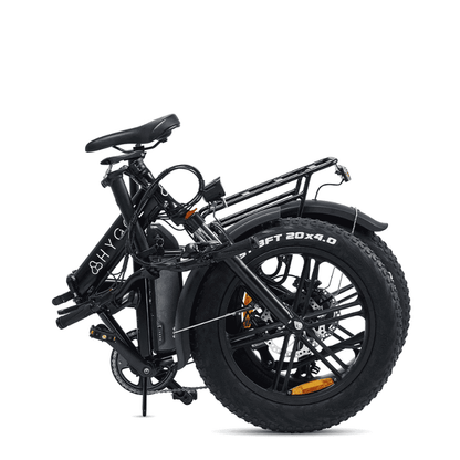 HYGGE Vester Foldable Fat Tyre All Terrain Electric Bike - Top Speed 15.5mph | 46mi Range | 48V Battery | Hub Motor | 250W Power - Onyx Black