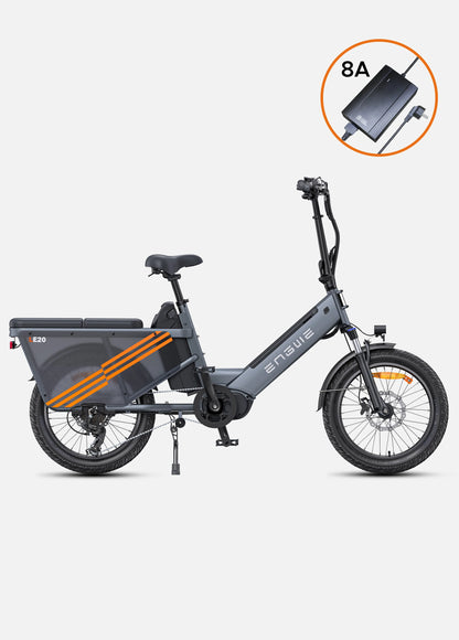 ENGWE LE20 Mid-drive Step-Thru Cargo Electric Bike - Torque Sensor | Top Speed 15.5mph | 111-217m Range | 250W Power