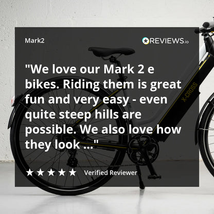MARK2 X-Cross 450S Lightweight, Step Through, Hybrid, Sports, Commuter Electric Bike - Top Speed 15.5mph | 22-60mi Range | 250W Power