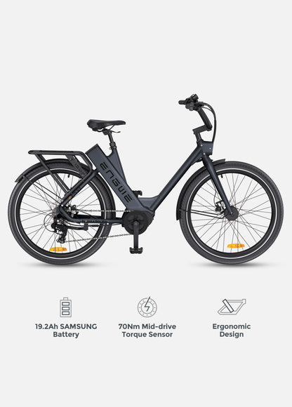 ENGWE P275 ST Commuting Electric Bike - Top Speed 15.5mph | 161mi Range | Torque Sensor | Mid-drive Motor | 250W Power