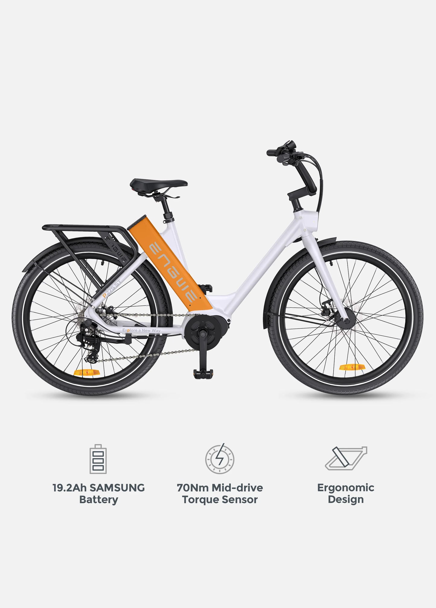 ENGWE P275 ST Commuting Electric Bike - Top Speed 15.5mph | 161mi Range | Torque Sensor | Mid-drive Motor | 250W Power