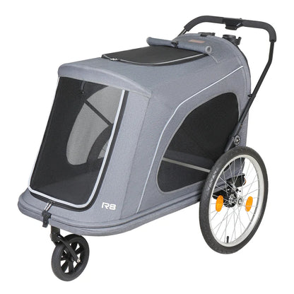 Beberoad R8 Large Dog Stroller & Bike Trailer – Foldable Pet Pushchair for Large Pets Non electric bikes only