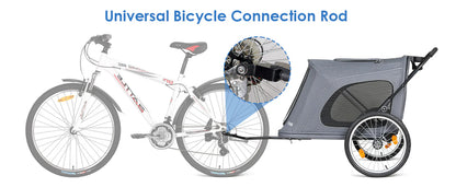 Beberoad R8 Large Dog Stroller & Bike Trailer – Foldable Pet Pushchair for Large Pets Non electric bikes only