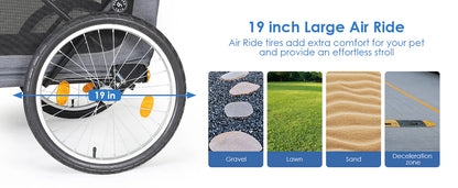Beberoad R8 Large Dog Stroller & Bike Trailer – Foldable Pet Pushchair for Large Pets Non electric bikes only
