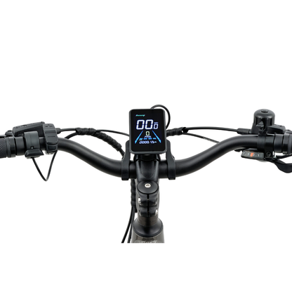 Revom U2 electric bike coloured display showing speed, battery level, and pedal assist settings