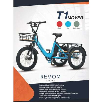 Revom Blue T1 Mover Electric Trike