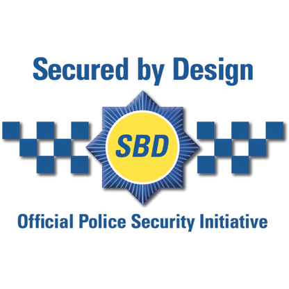 Secured by design logo SBD (Official Police Security Initiative) on white background