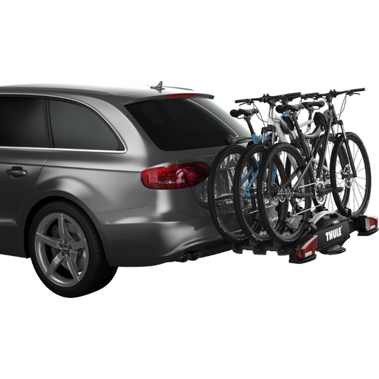 Thule Velo Compact 3 bike tow ball carrier with white background
