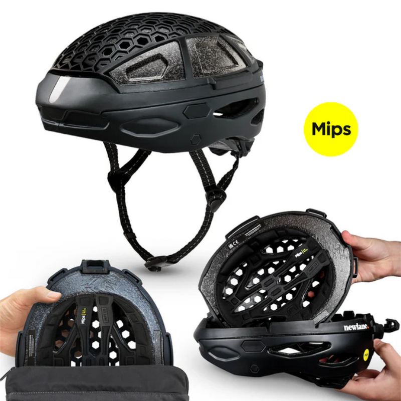 NEWLANE Foldable Bike Helmet with MIPS advanced impact protection– Ultra-Compact Urban Cycling Helmet (UK Road Certified)