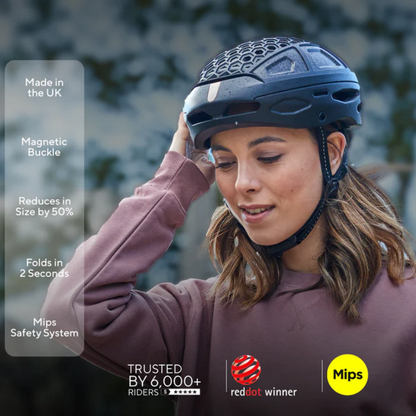 NEWLANE Foldable Bike Helmet with MIPS advanced impact protection– Ultra-Compact Urban Cycling Helmet (UK Road Certified)