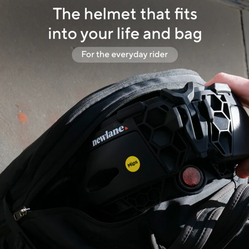 NEWLANE Foldable Bike Helmet with MIPS advanced impact protection– Ultra-Compact Urban Cycling Helmet (UK Road Certified)