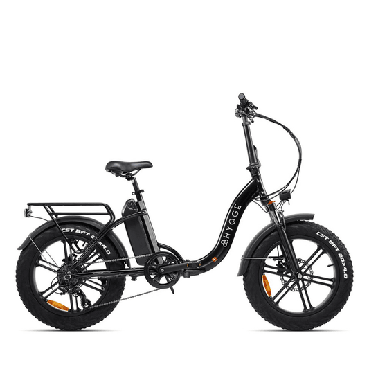 HYGGE Vester Step All Terrain Foldable Fat Tyres Electric Bike- Top Speed 15.5mph | 50mi Range | 48V Battery | 250W Power - Onyx Black