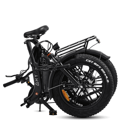 HYGGE Vester Step All Terrain Foldable Fat Tyres Electric Bike- Top Speed 15.5mph | 50mi Range | 48V Battery | 250W Power - Onyx Black