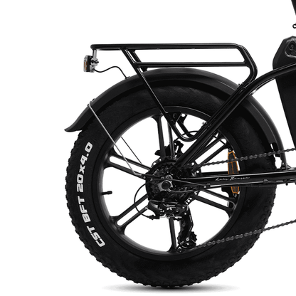 HYGGE Vester Step All Terrain Foldable Fat Tyres Electric Bike- Top Speed 15.5mph | 50mi Range | 48V Battery | 250W Power - Onyx Black