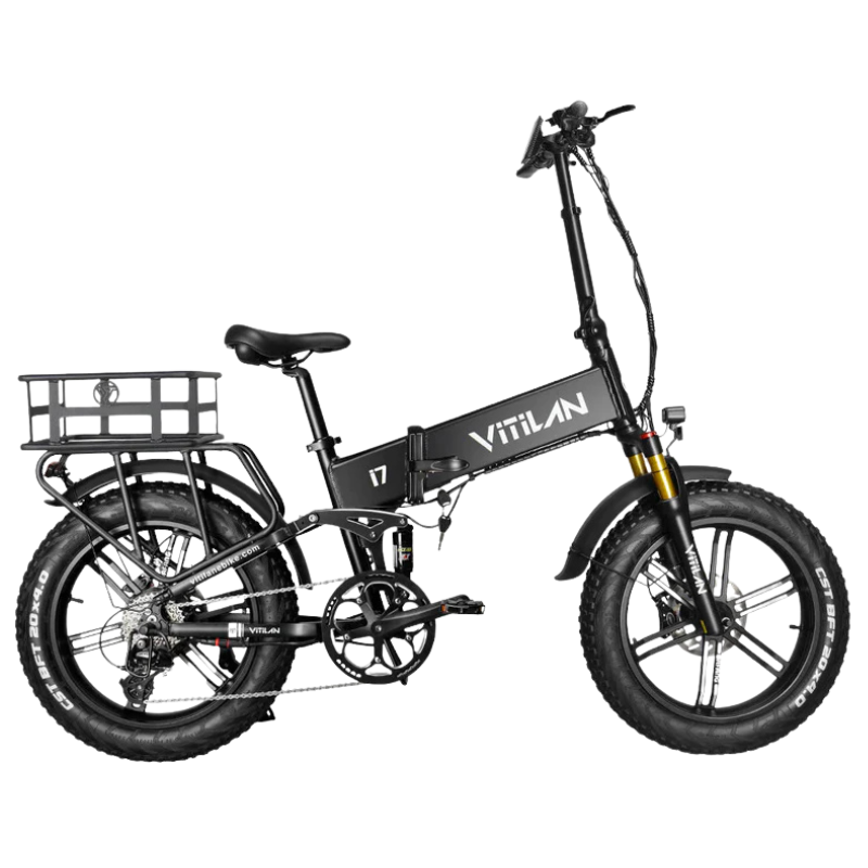 Vitilan I7 Pro 3.0 Folding Electric Bike – 750W Power, 48V 20Ah Samsung Battery, Fat Tyres