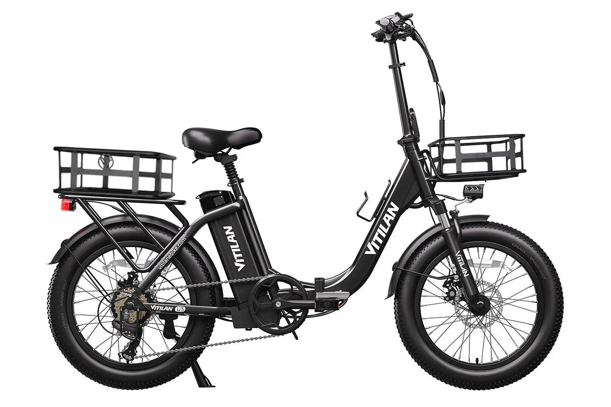 VITILAN U3 Folding Electric Bike – 750W Power - 28mph - 48V 13Ah | Step-Through Compact eBike